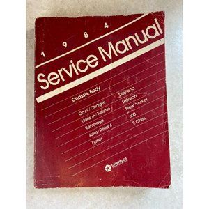 Chrysler 1984 Service Manual Chassis, Body Softcover Vintage Book